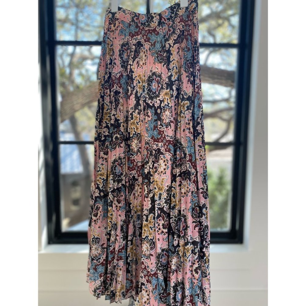 A.L.C. 'Williams' Pleated Floral Skirt, Size 0